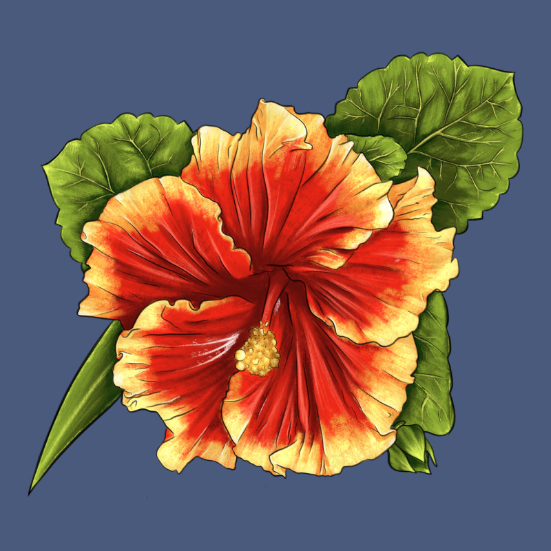 Hawaiian Hibiscus Flower Illustrations Vintage Hoodie by LillyAllenDesigns | Teevron
