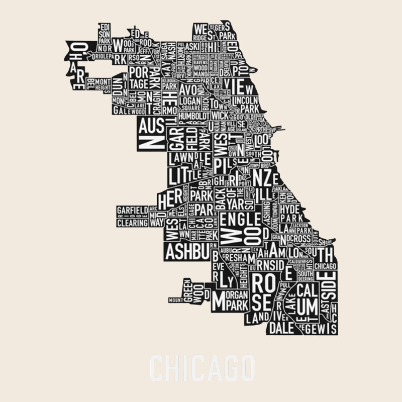 Chicago Typography Neighborhood Map Zipper Hoodie by artisFamous | Teevron