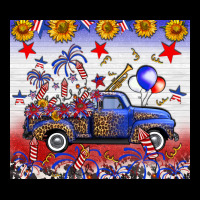 Fourth Of July Truck American Flag Ladies Tee | Teevron