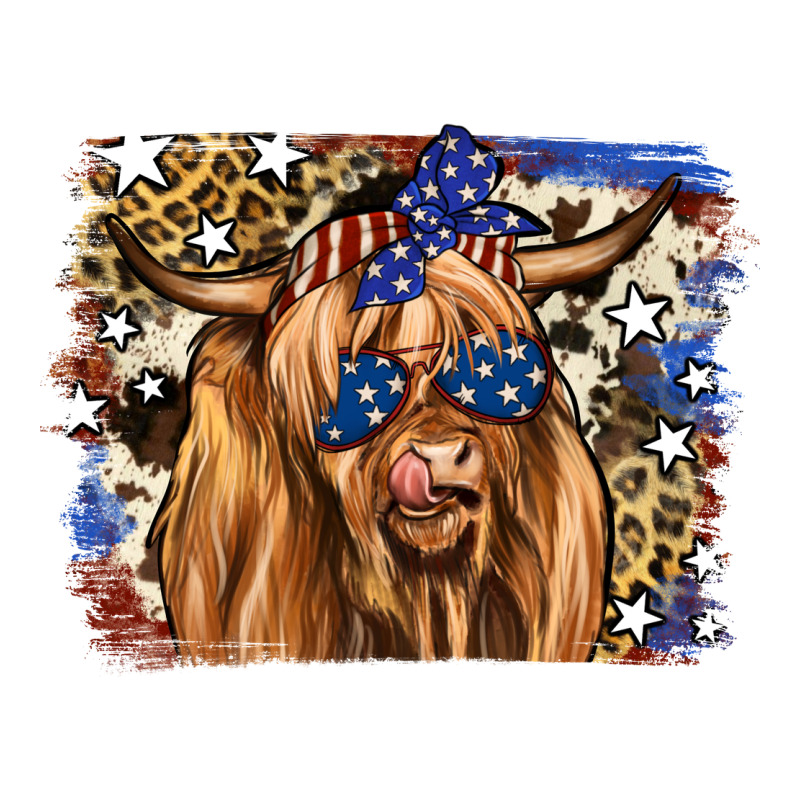 4th Of July Highland Cattle Premium Tee by RanaPortraitStore | Teevron