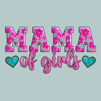 Mama Of Girls Floral Pattern Turquoise Heart Heavy Core Tee | Teevron