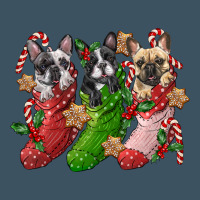 French Bulldog With Christmas Socks Urban Heavy Tee | Teevron