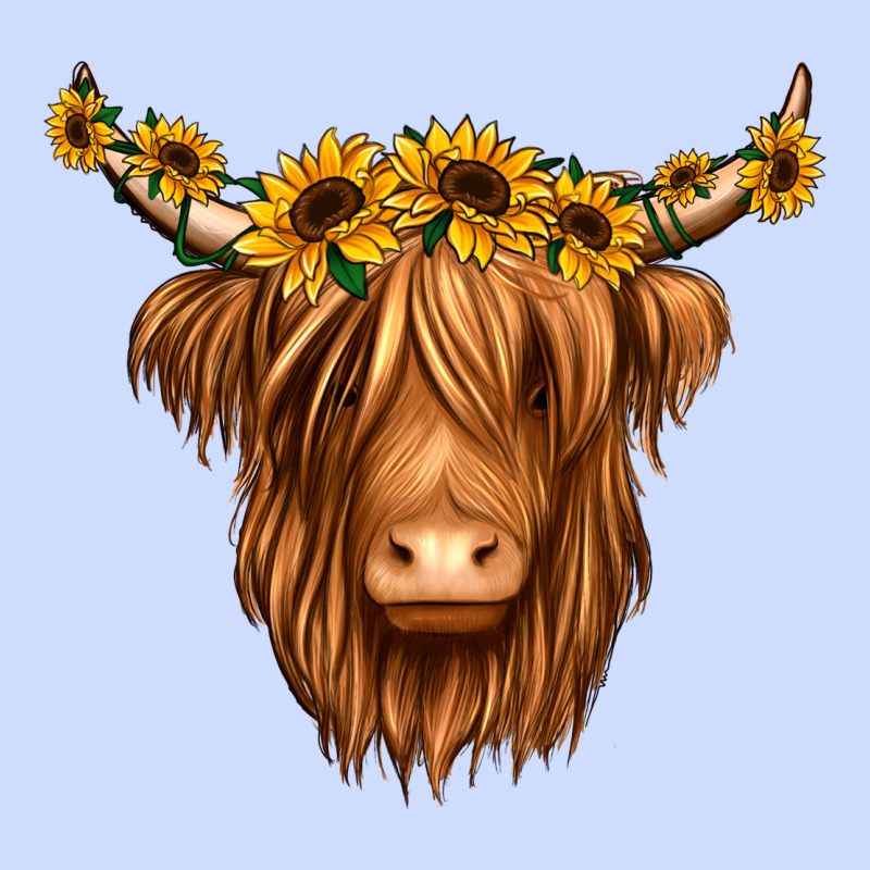 Sunflower Headband Highland Cow Urban Heavy Tee by Jasminsmagicworld | Teevron