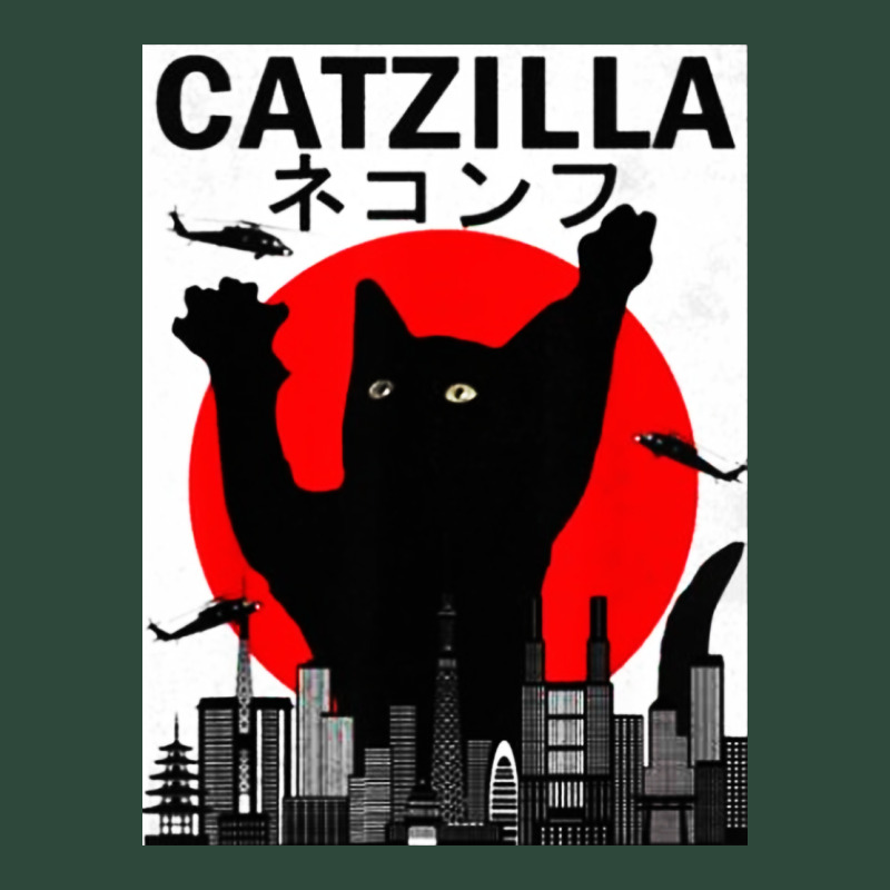 Vintage Catzilla Japanese Sunset Style Zipper Hoodie by artisFamous | Teevron