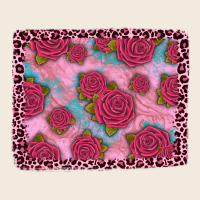 Pink Rose Leopard Background Zipper Hoodie | Teevron