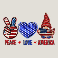 Peace Love America With Gnome 4th Of July Heavy Core Tee | Teevron