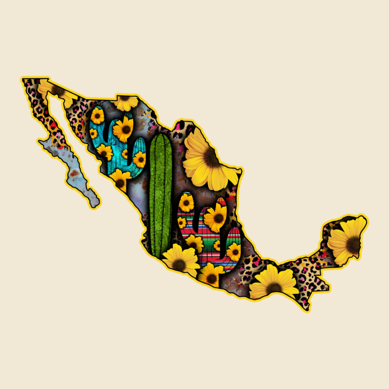 Guerrero Mexico Serape Cactus Sunflower Map Premium Tee by RanaPortraitStore | Teevron