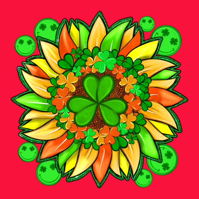 Sunflower With St Patricks Smiley Face And Shamrock With Glitter Classic Tee by Artiststas | Teevron