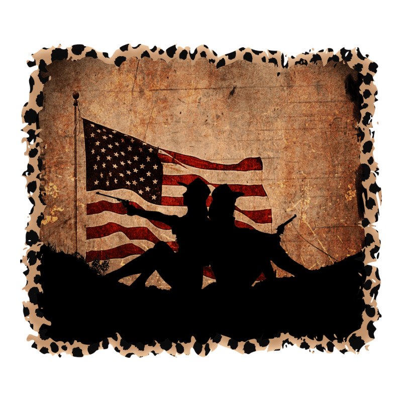 America Western Cowboy And Cowgirl Leopard Frame Premium Tee by CowCowDesign | Teevron