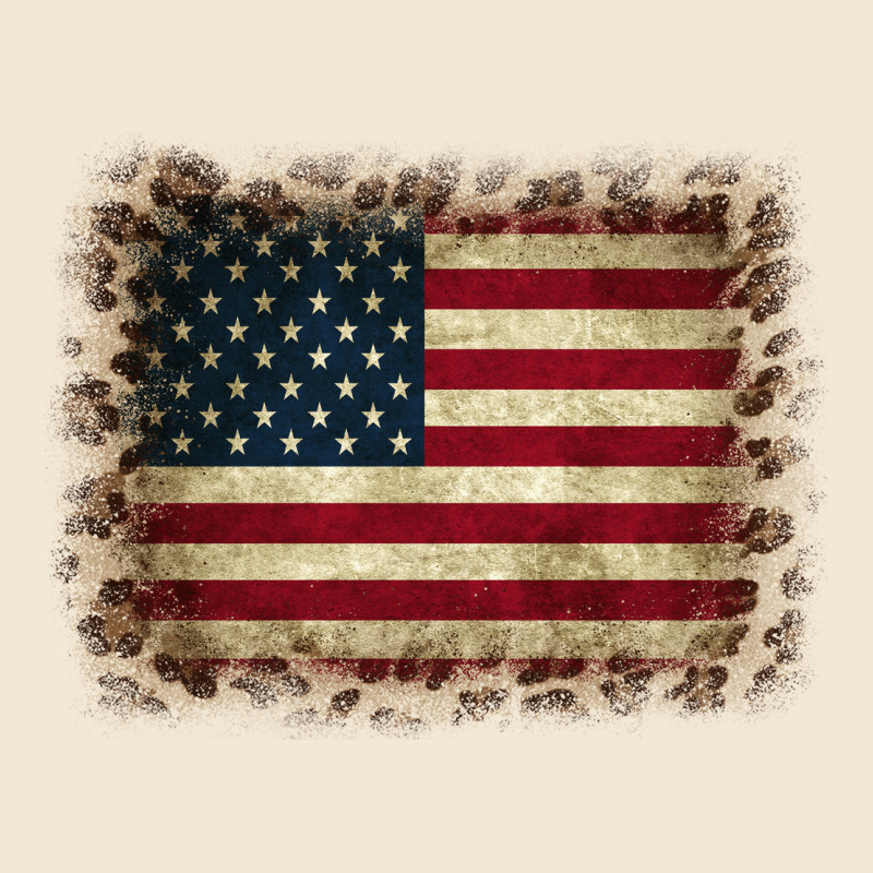 America Flag And Leopard Premium Tee by CowCowDesign | Teevron