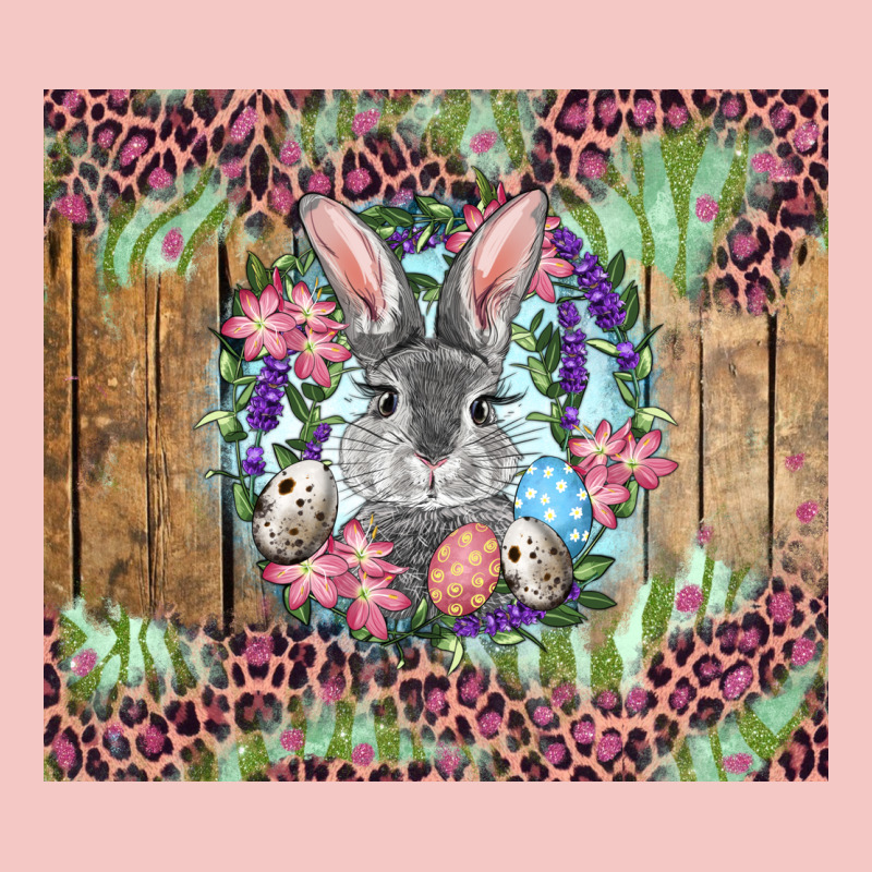 Easter Bunny With Floral Wreath And Leopard Urban Heavy Tee by RanaPortraitStore | Teevron