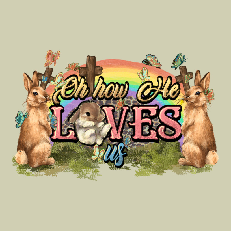 Oh How He Loves Us Cross Easter Day Heavy Core Tee by HowdyJamesFarm | Teevron