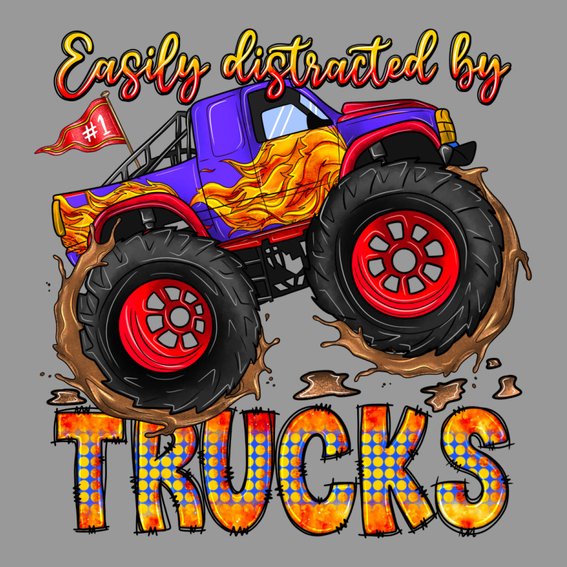 Easily Distracted By Trucks Vintage Hoodie by CowhideDigitalArt | Teevron
