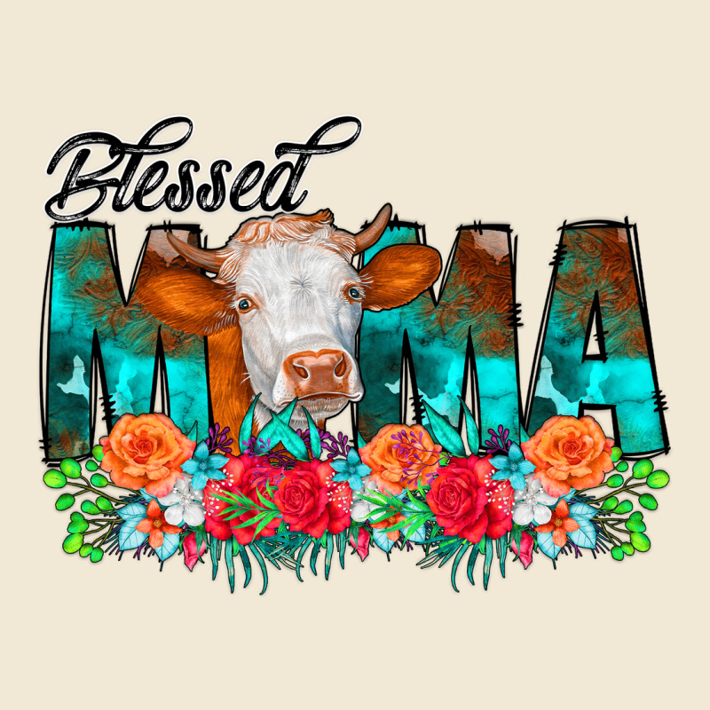 Blessed Mama Flowers Cow Premium Tee by CowCowDesign | Teevron