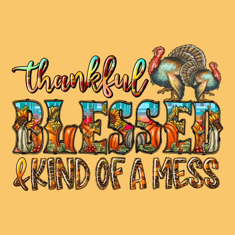 Thankful Blessed And Kind Of A Mess Vintage Hoodie by CowhideDigitalArt | Teevron
