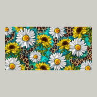 Sunflower And Daisy With Leopard Heavyweight Hoodie | Teevron
