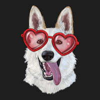 White Shepherd With Love Glasses Heavyweight Hoodie | Teevron