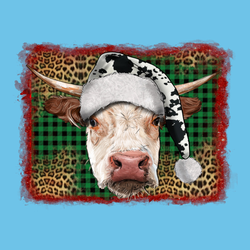 Merry Christmas Hereford Cow With Background Premium Sweatshirt by RanaPortraitStore | Teevron