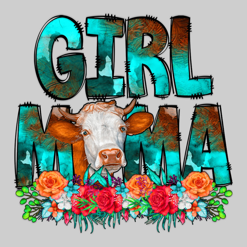 Girl Mama Flowers Cow Premium Tee by CowCowDesign | Teevron