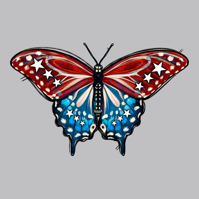 Patriotic American Flag Butterfly 4th Of July Long Sleeve Tee by LillyAllenDesigns | Teevron