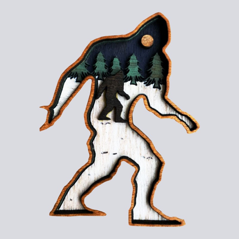 Bigfoot Wood Layered Christmas Zipper Hoodie by DesigneFamous | Teevron