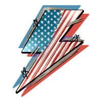 American Flag Lightning Bolt 4th Of July Ladies Tee | Teevron