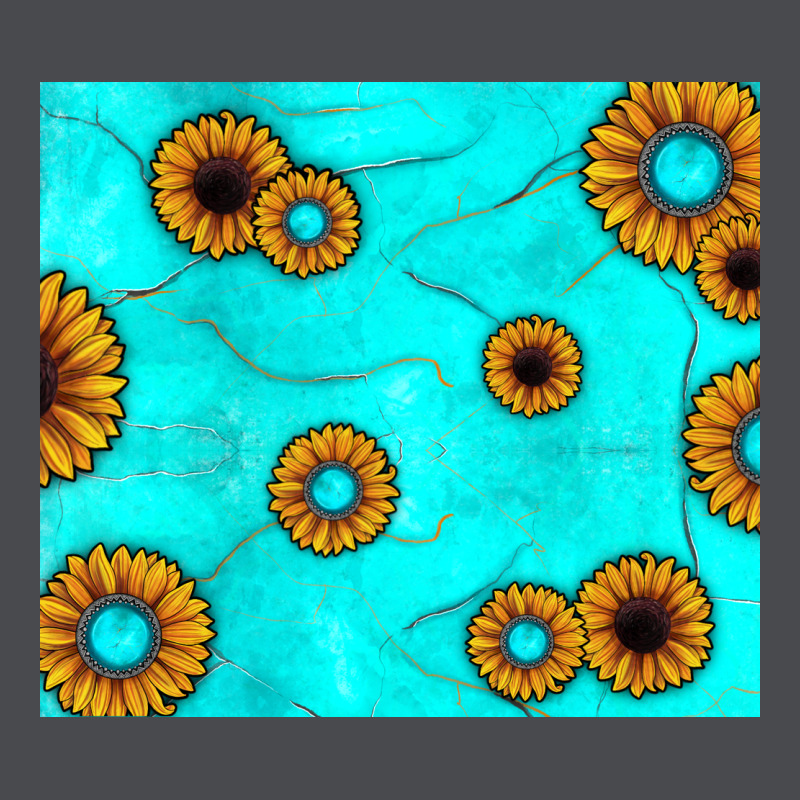Turquoise Gemstone Sunflower Zipper Hoodie by JahusDesignShop | Teevron
