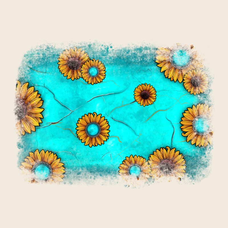 Turquoise Gemstone Sunflower Background Zipper Hoodie by JahusDesignShop | Teevron