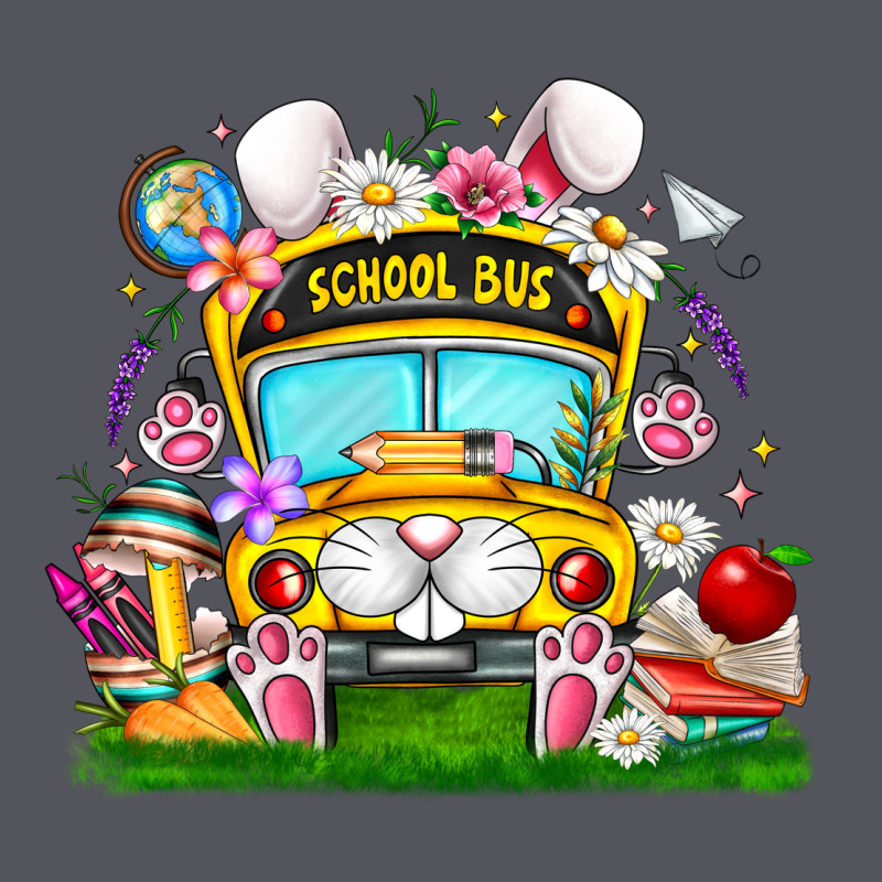 Easter School Bus Vintage Hoodie by CowhideDigitalArt | Teevron
