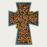 Leopard Sunflower Cross Zipper Hoodie | Teevron