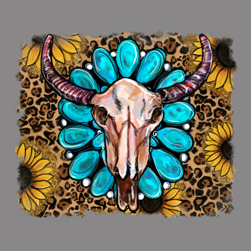 Leopard Sunflowers And Gemstone Skull Vintage Tee by RanaPortraitStore | Teevron