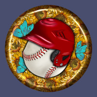 Baseball With Sunflower Round Earrings Vintage Tee | Teevron