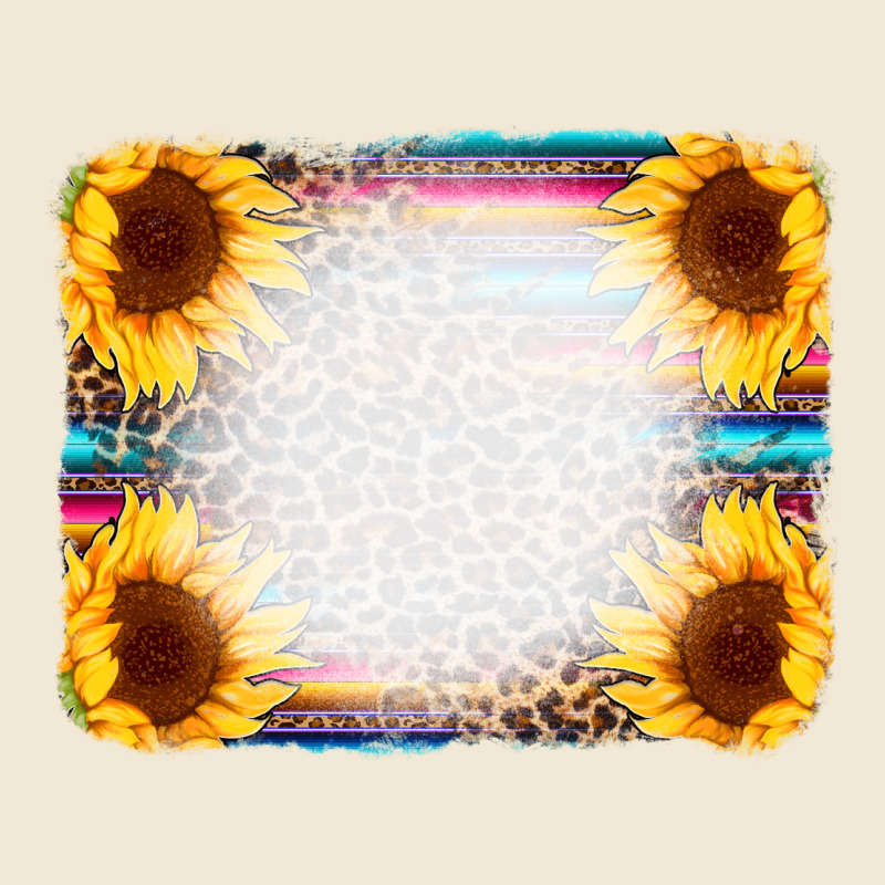 Serape Bleached Sunflowers Leopard Background Premium Tee by CowCowDesign | Teevron