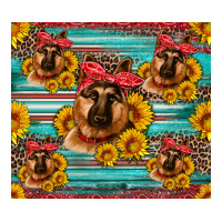 german shepherd with sunflowers | Teevron