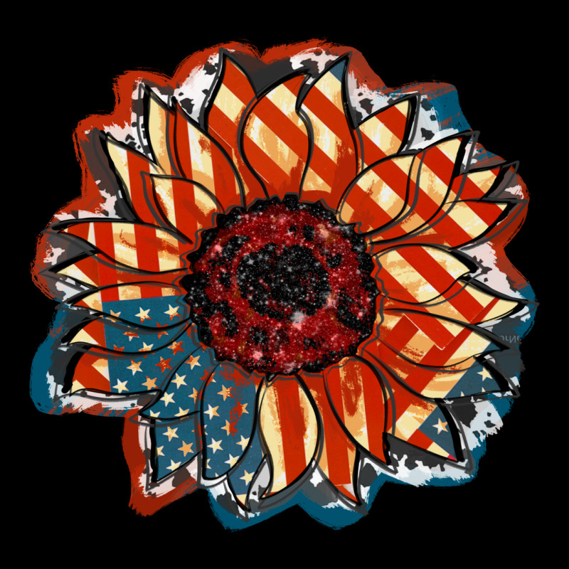 American Flag Sunflower 4th Of July Ladies Tee by FaDigitalArtStudio | Teevron