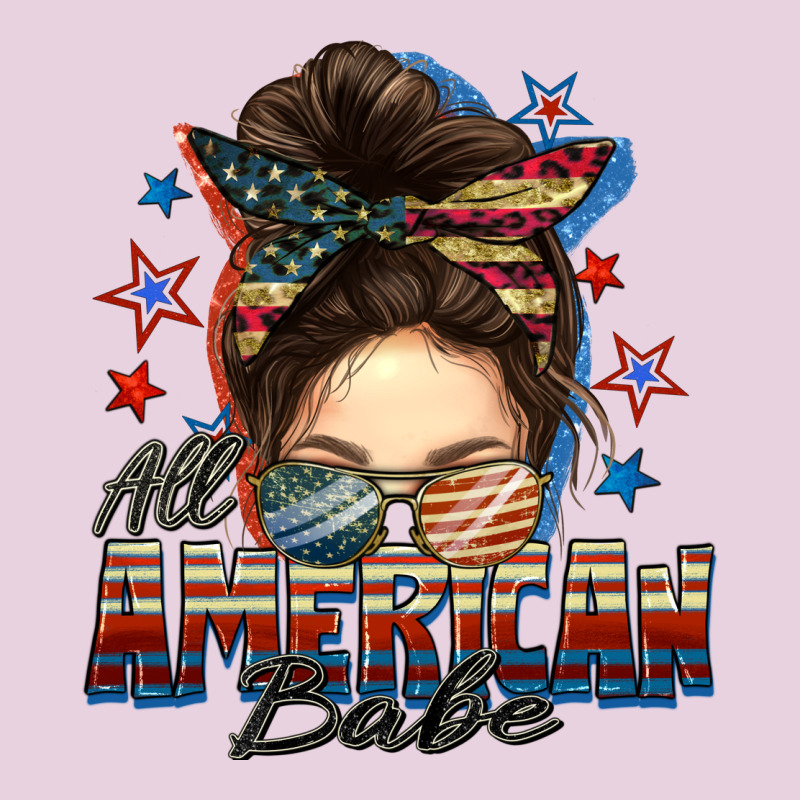 American Babe Messy Bun Ladies Tee by FaDigitalArtStudio | Teevron