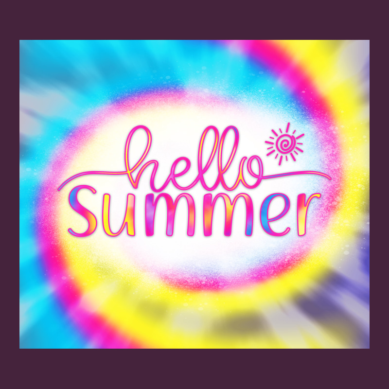 Hello Summer Tie Dye Tumbler Premium Tee by CowCowDesign | Teevron