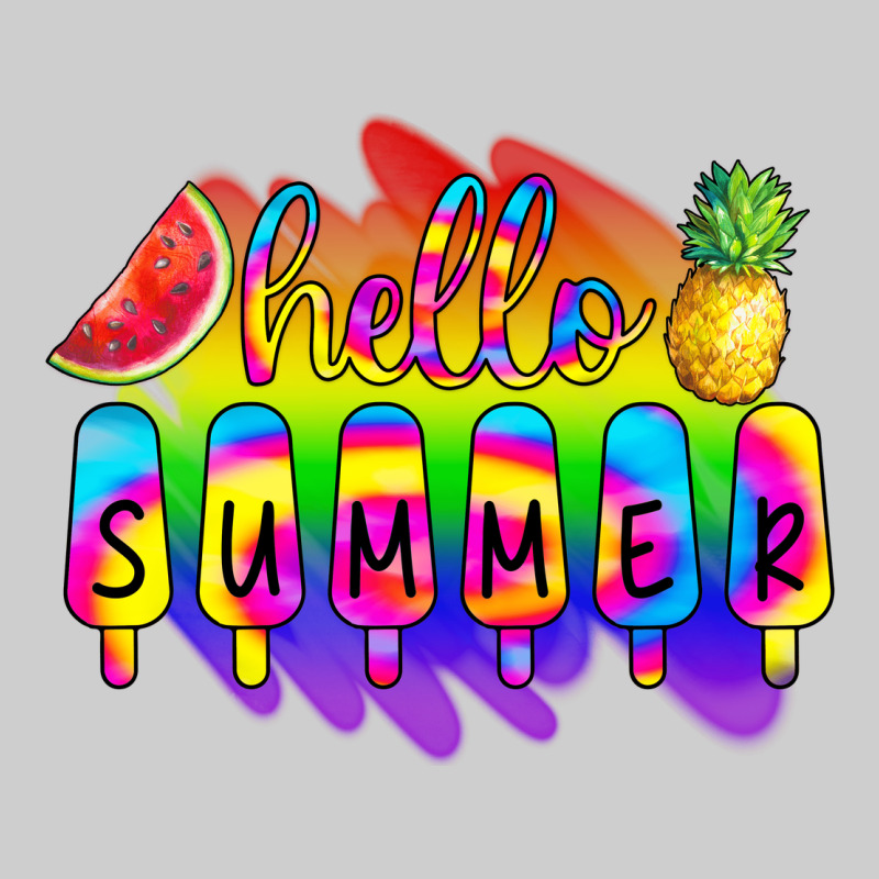 Hello Summer Tie Dye Premium Tee by CowCowDesign | Teevron