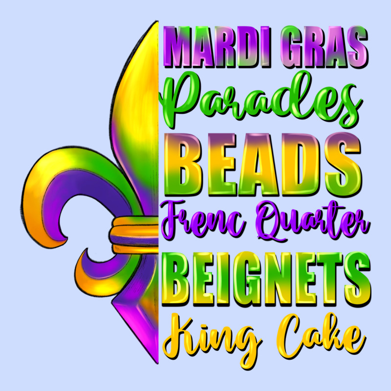 Mardi Gras Parades Beads French Quarter Beignets Urban Heavy Tee by FaDigitalArtStudio | Teevron