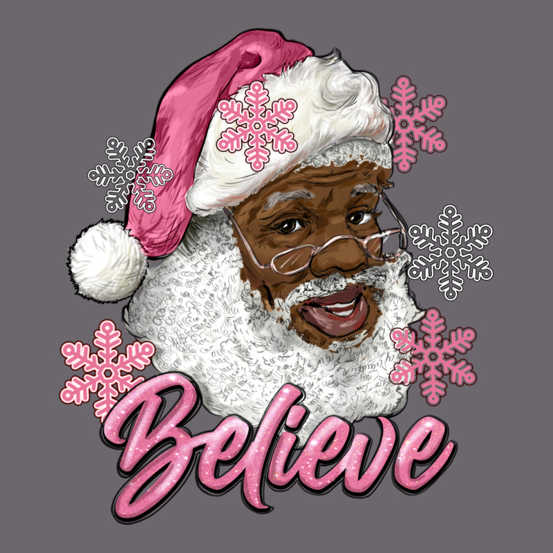 Pink Christmas African American Santa Believe Premium Sweatshirt by RanaPortraitStore | Teevron