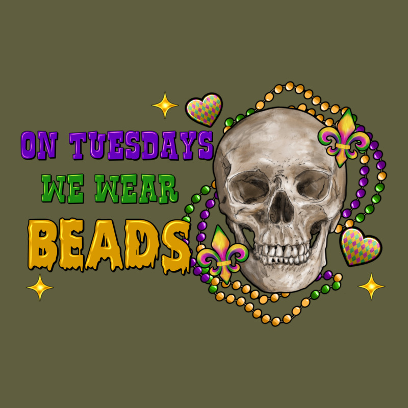 On Tuesdays We Wear Beads Skull Vintage Tee by FaDigitalArtStudio | Teevron
