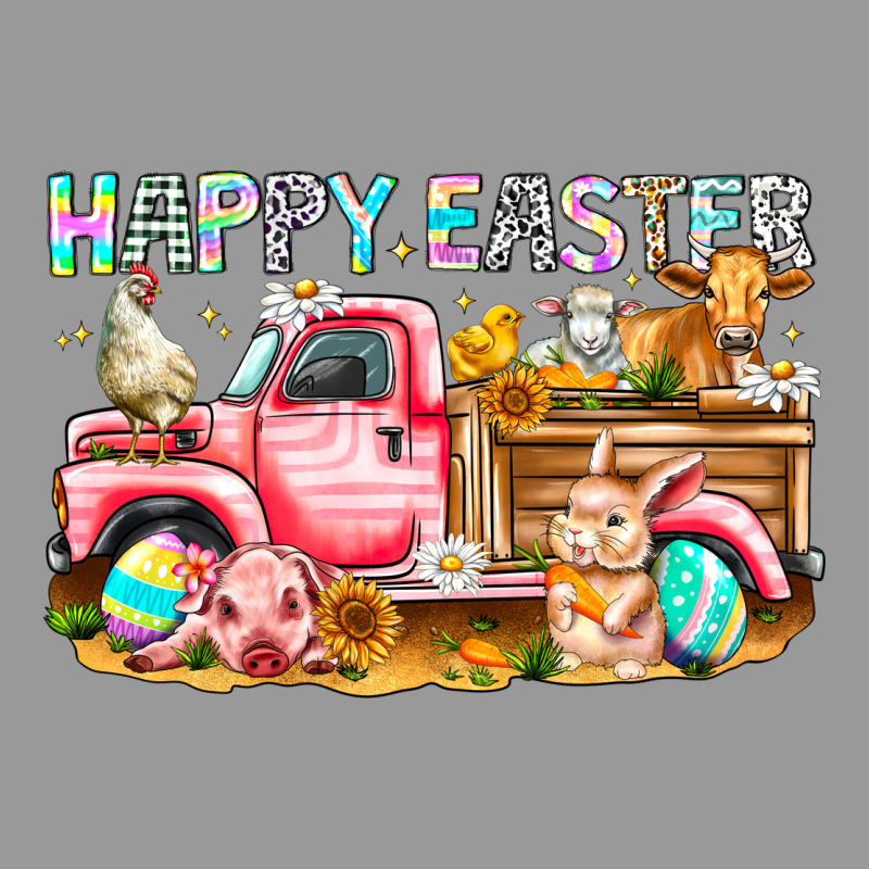 Happy Easter Animal Farm Truck Vintage Hoodie by CowhideDigitalArt | Teevron