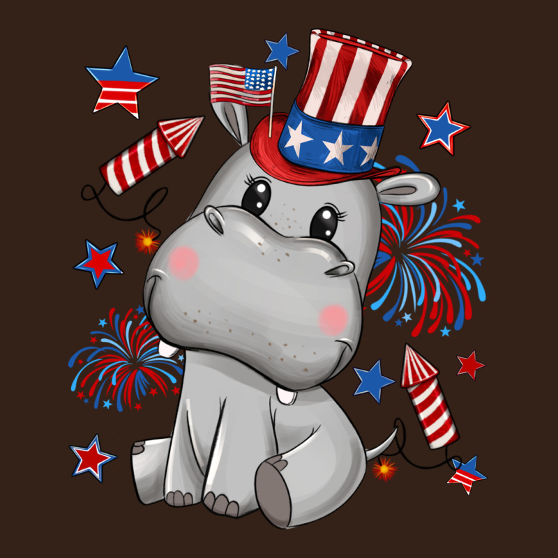 Fourth Of July Hippopotamus Heavy Core Tee by CowGirlArtShop | Teevron