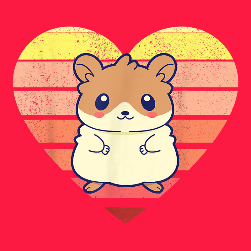 Cute Hamster Design Retro Heart Shape Vintage T Shirt Zipper Hoodie by linhVisuals | Teevron