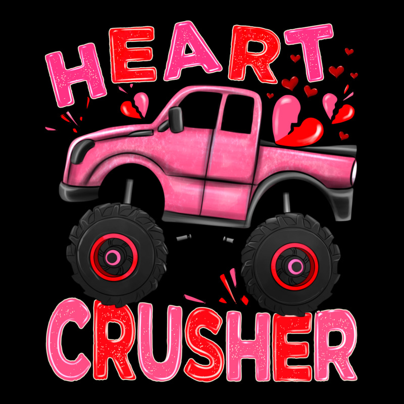 Heart Crusher Pink Monster Truck Valentine's Day Heavy Core Tee by HowdyJamesFarm | Teevron