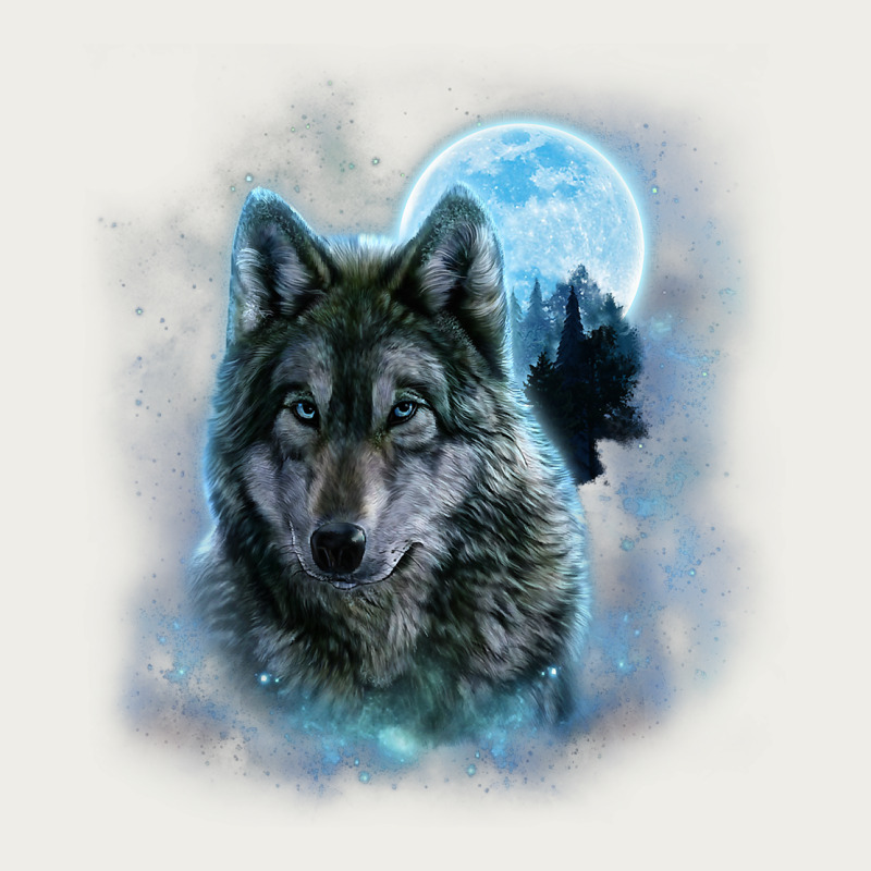T Shirt, Grey Wolf Hunting Ground, Icy Moon, Forest, Galaxy Zipper Hoodie by linhVisuals | Teevron