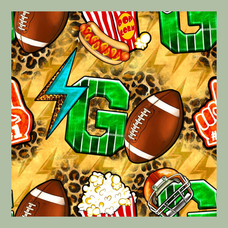 American Football Go With Thunder And Leopard  Seamless Pattern Urban Heavy Tee by BundleAndBundleShop | Teevron