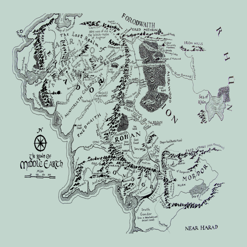 Middle Earth Map [tw] Zipper Hoodie by linhVisuals | Teevron