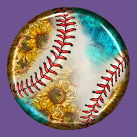 Baseball With Sunflower Round Earrings Vintage Tee | Teevron