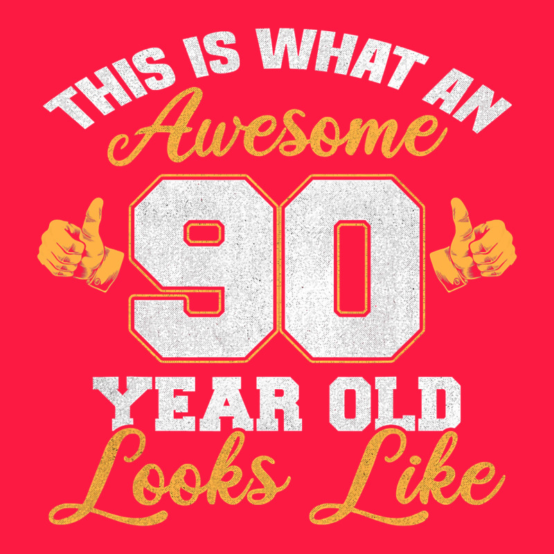 90th Birthday Novelty Gift Awesome 90 Year Old T Shirt Zipper Hoodie by linhVisuals | Teevron
